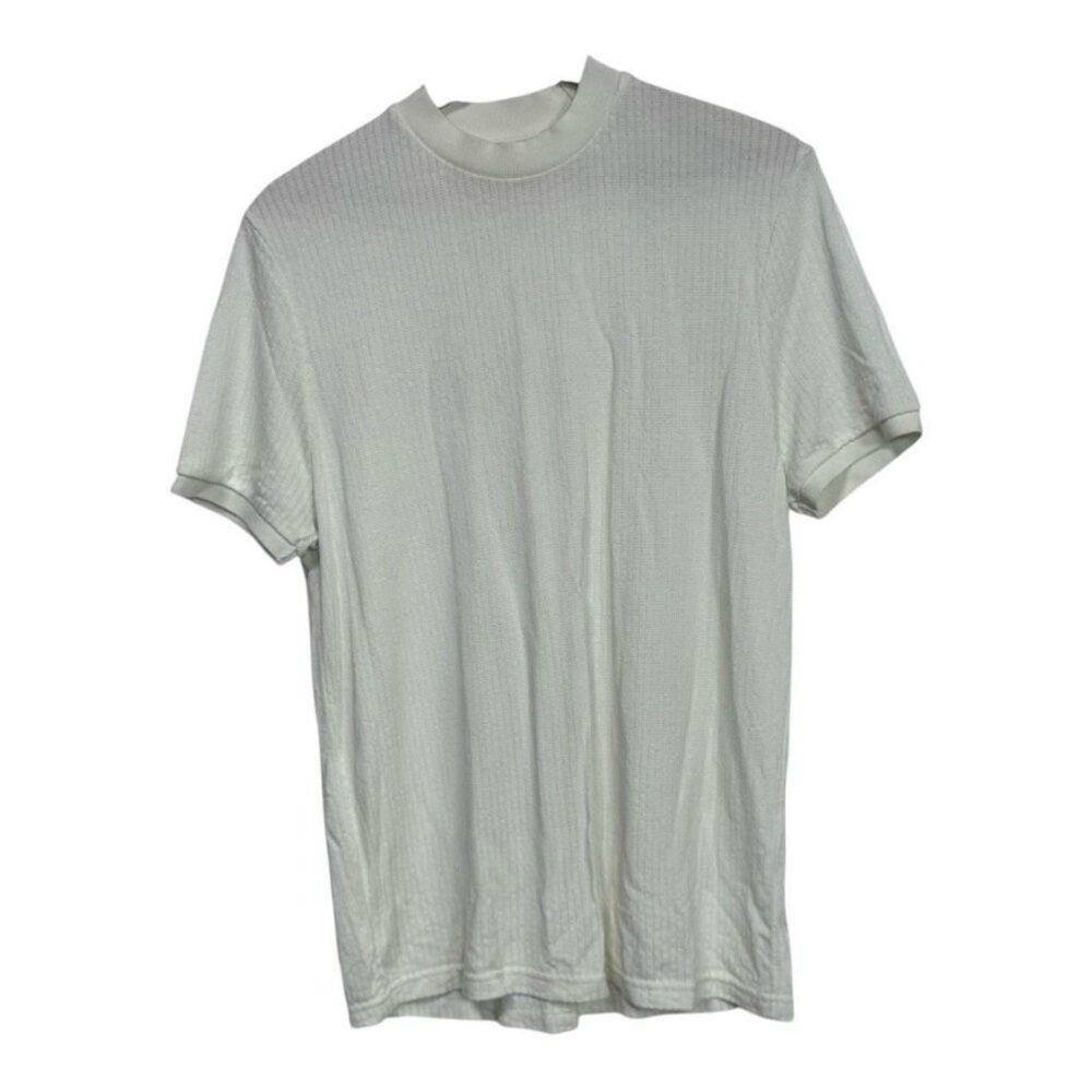 Zara men Ribbed Knit crew neck Shirt medium
Cream Short Sleeve